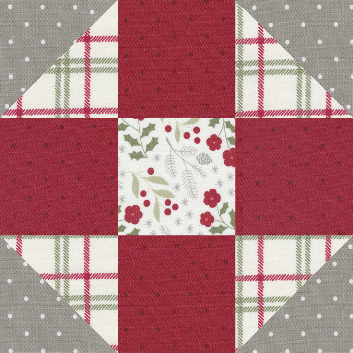 Sewcialites 2 Block 21 "Dapper" by Jane Davidson of Quilt Jane. Fabric is Christmas Eve by Lella Boutique for Moda Fabrics. Download the free PDF pattern here