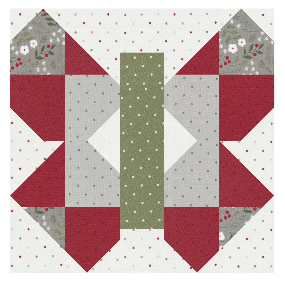 Sewcialites 2 free block of the week. Block 7 is "Butterfly Garden" by Pat Sloan. Fabric is Christmas Eve by Lella Boutique for MOda Fabrics (May 2023). Download the free PDF here.