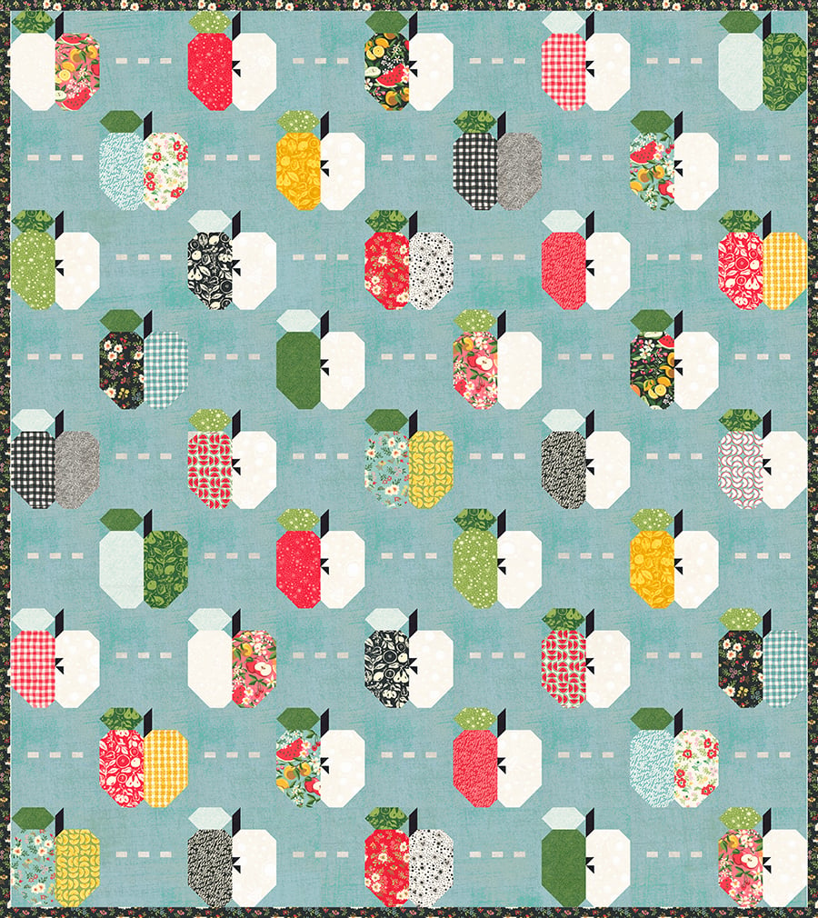 Apple Dandy quilt by Lella Boutique for BasicGrey. Layer Cake quilt made in Fruit Loop fabric. 