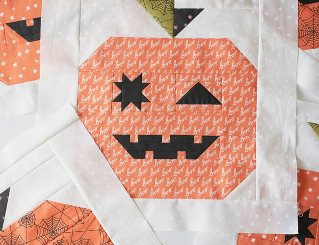 Tricks & Treats Halloween quilt by Vanessa Goertzen of Lella Boutique. Cute pumpkin and candy corn quilt in Hey Boo fabric by Lella Boutique for Moda Fabrics (April 2024). Download the PDF here.