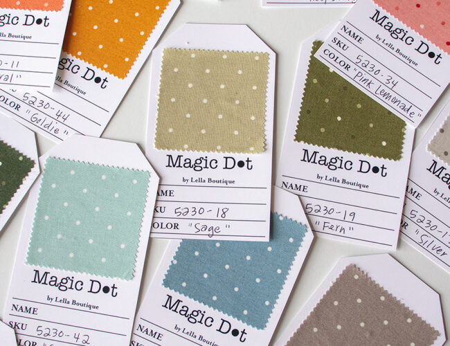 Magic Dot color matching guide. Magic Dot by Lella Boutique for Moda Fabrics (Oct 2024).