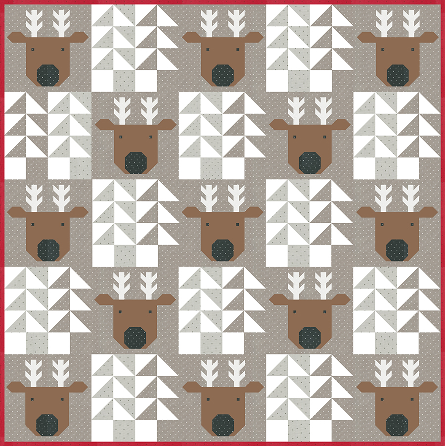 Cutting instructions for Reindeer Xing in Magic Dot fabric by Lella Boutique for Moda Fabrics.