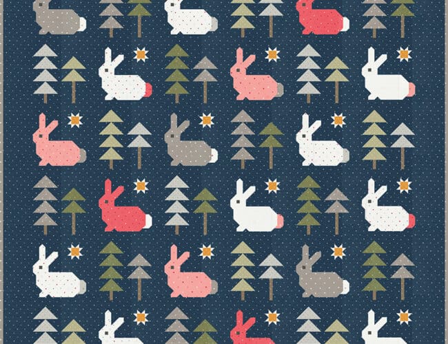 Wild Hare bunny rabbit quilt in Magic Dot fabric by Lella Boutique for Moda. (Oct 2024)