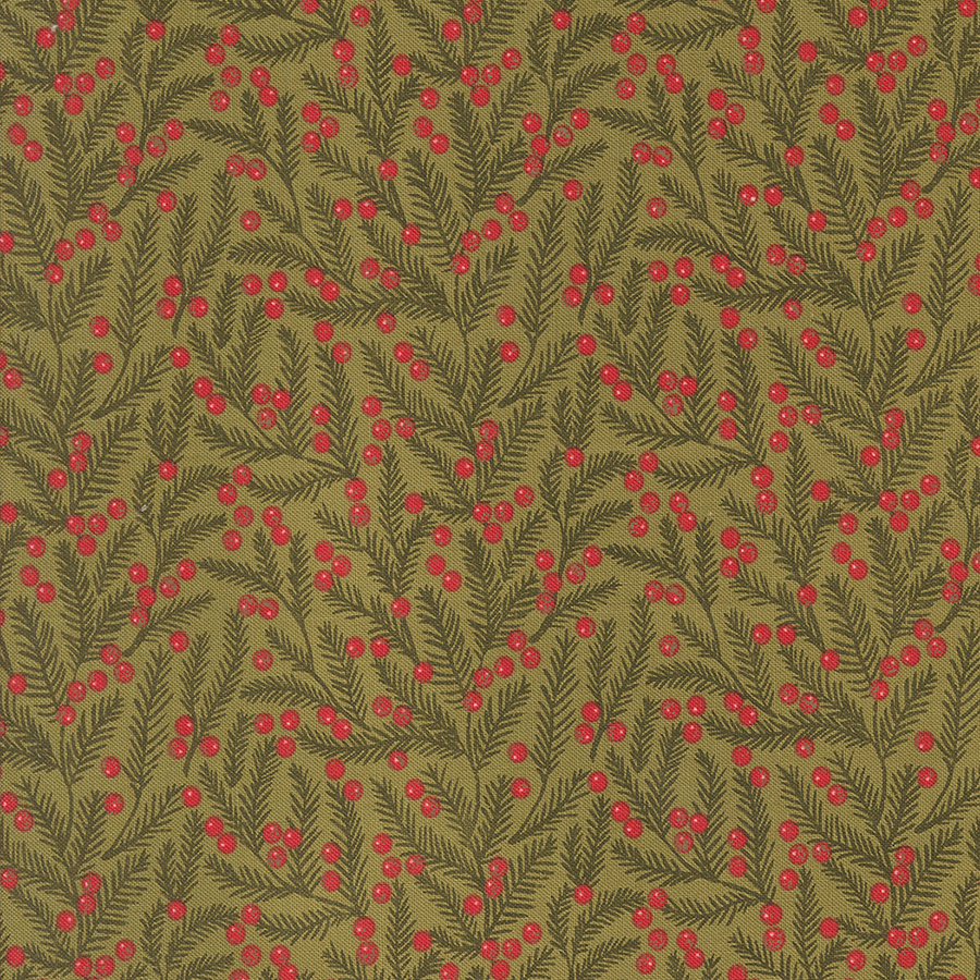 Berry & Pine fabric by Lella Boutique for Moda Fabrics - arriving to shops May 2025. Such a stunning floral Christmas collection.