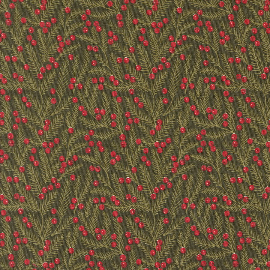 Berry & Pine fabric by Lella Boutique for Moda Fabrics - arriving to shops May 2025. Such a stunning floral Christmas collection.