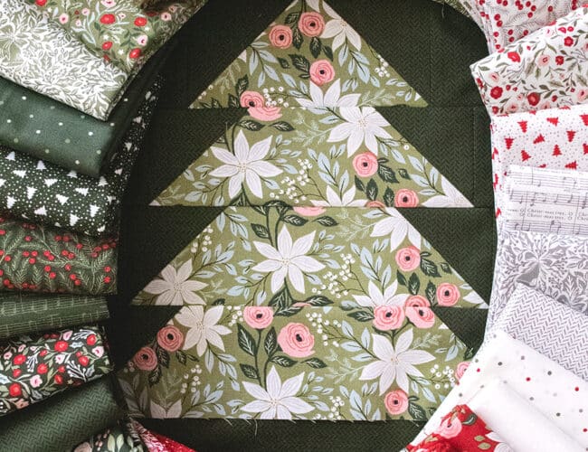 Berry & Pine fabric by Lella Boutique for Moda Fabrics - arriving to shops May 2025. Such a stunning floral Christmas collection.