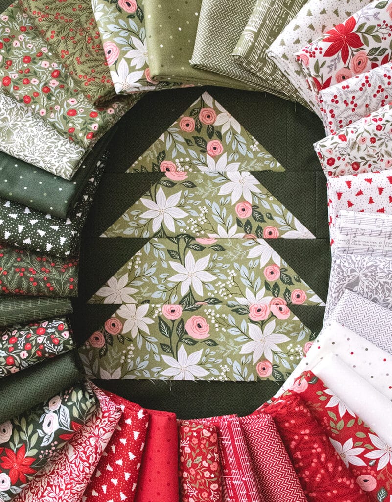 Berry & Pine fabric by Lella Boutique for Moda Fabrics - arriving to shops May 2025. Such a stunning floral Christmas collection.