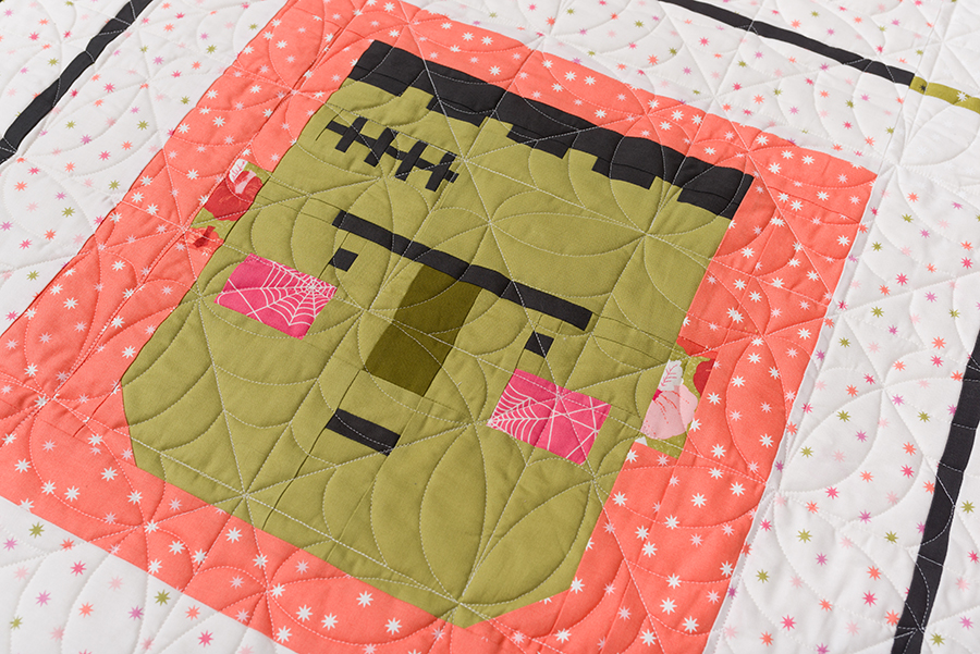 Frankenstein quilt block by Lella Boutique. Download the PDF here!
