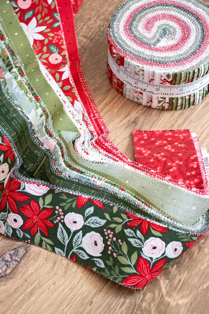 Berry & Pine Jelly Roll by Lella Boutique for Moda Fabrics. 