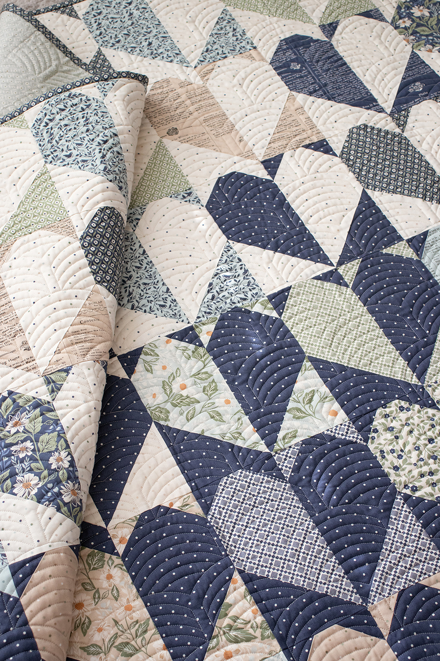 "Achy Breaky" geometric heart quilt by Vanessa Goertzen of Lella Boutique. Fat quarter friendly - fabric is True Love by Lella Boutique for Moda Fabrics (May 2026). Download the PDF here!