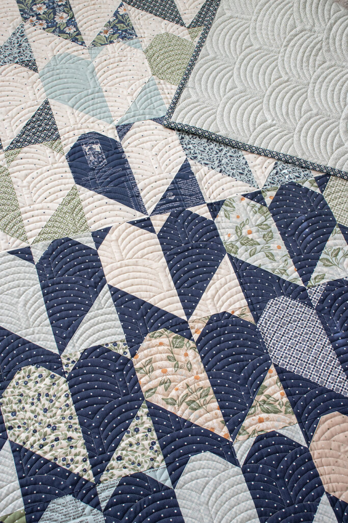 "Achy Breaky" geometric heart quilt by Vanessa Goertzen of Lella Boutique. Fat quarter friendly - fabric is True Love by Lella Boutique for Moda Fabrics (May 2026). Download the PDF here!