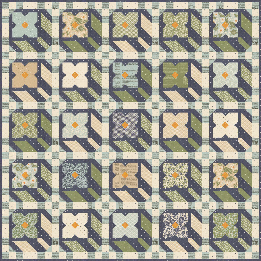 "Flower Press" geometric flower quilt by Vanessa Goertzen. Layer Cake friendly - fabric is True Love by Lella Boutique for Moda Fabrics. Download the PDF here!