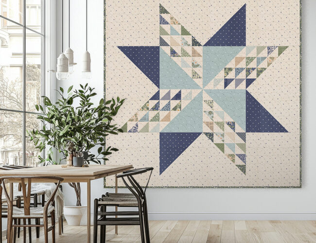 Sugar Cookie charm pack quilt by Vanessa Goertzen of Lella Boutique. Traditional star quilt made in True Love fabric by Lella Boutique for Moda Fabrics (May 2026). Download the PDF here!