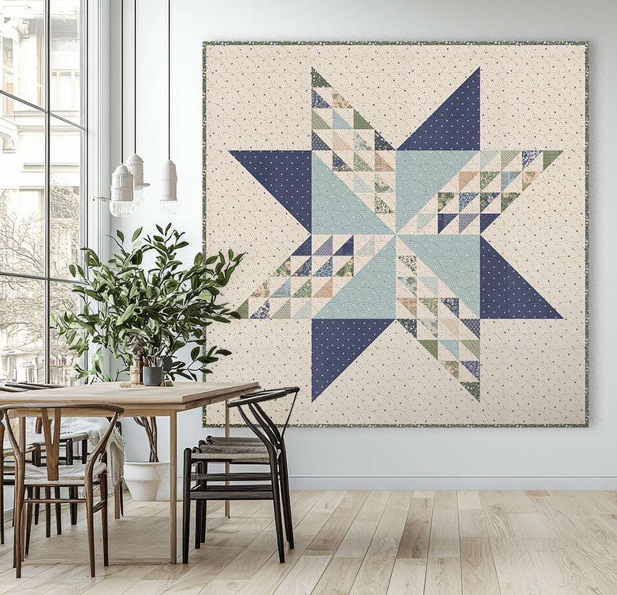 Sugar Cookie charm pack quilt by Vanessa Goertzen of Lella Boutique. Traditional star quilt made in True Love fabric by Lella Boutique for Moda Fabrics (May 2026). Download the PDF here!