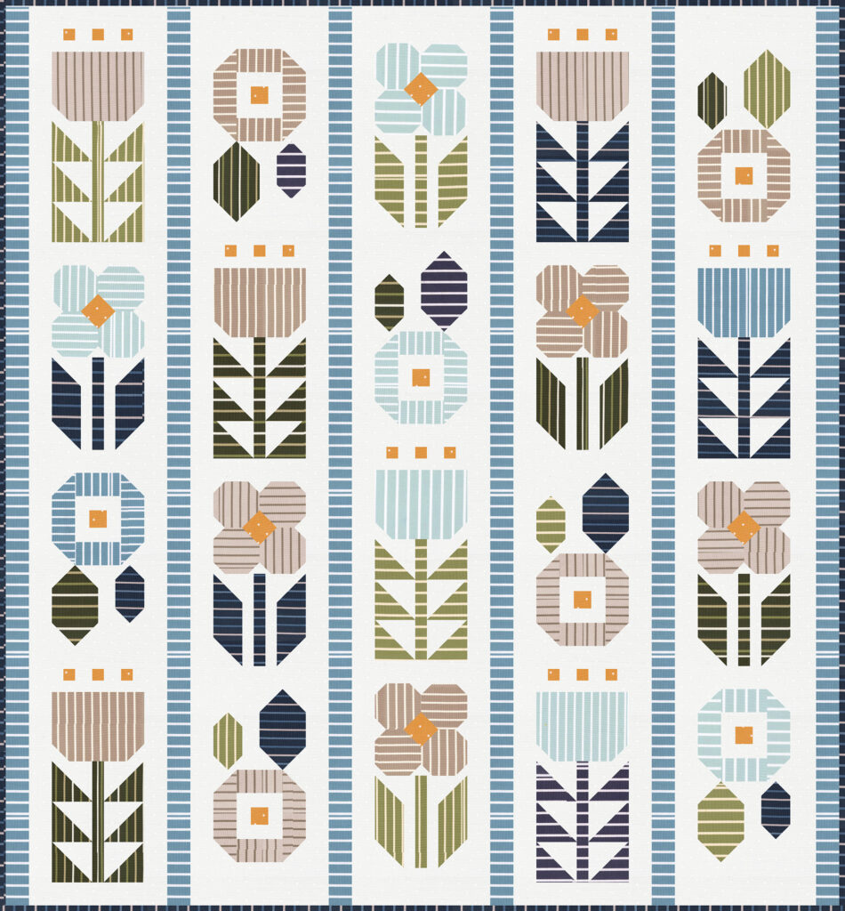 Garden Party quilt in Magic Stripe fabric by Lella Boutique for Moda Fabrics. Download the PDF here!
