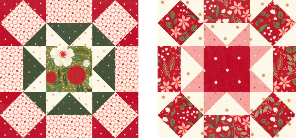 Moda Blockheads 7 free block of the week Block 3 "Game Day" by Sherri and Chelsi. Fabric is Peppermint Cocoa by Lella Boutique for Moda Fabrics. Download the PDF here!