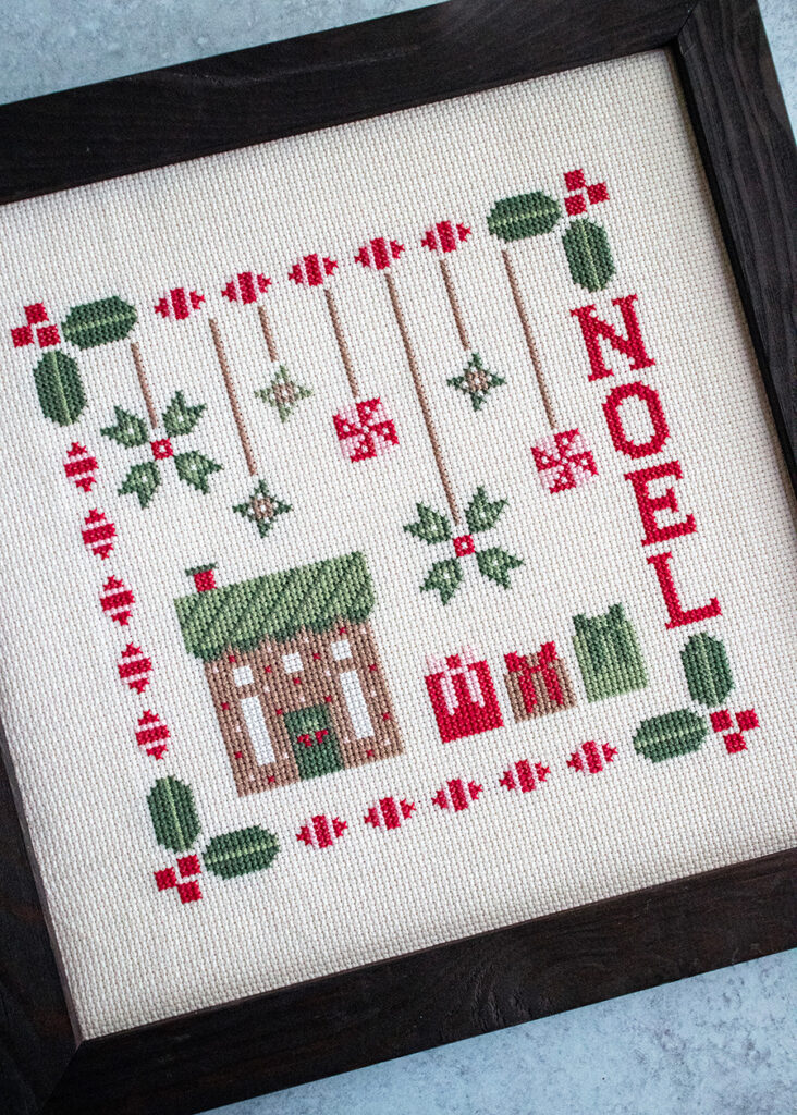 "NOEL" Christmas cross stitch by Count Your Stitches Co. Inspired by the Peppermint Cocoa collection by Lella Boutique. Download the PDF here!