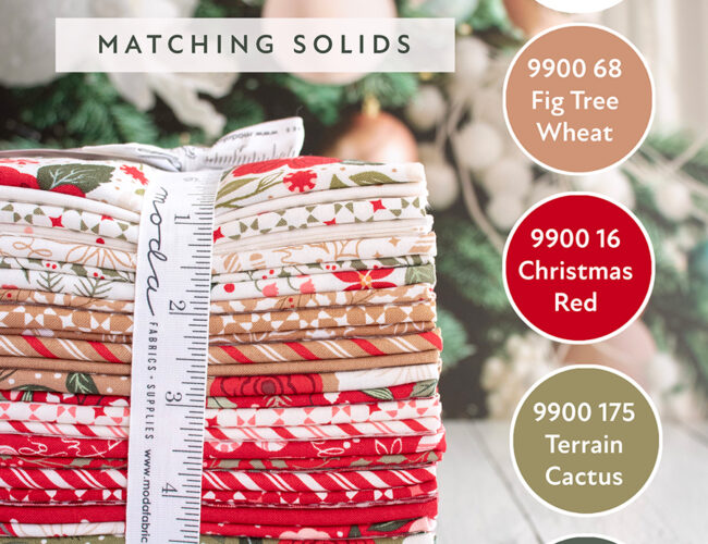The matching bella solids for Peppermint Cocoa fabric by Lella Boutique for Moda Fabrics.